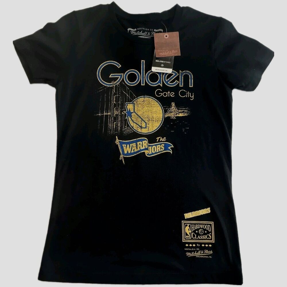 Golden State Warriors NBA Mitchell & Ness Hardwood Classics Small T-Shirt Black